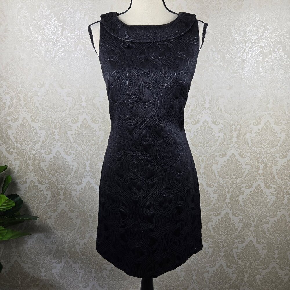 Target Limited Edition Size 8 Black Jacquard Evening Cocktail Dress Retro Look